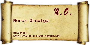 Mercz Orsolya névjegykártya